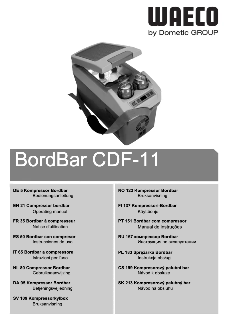 Página 1 del manual Manual de usuario Dometic BordBar CDF-11