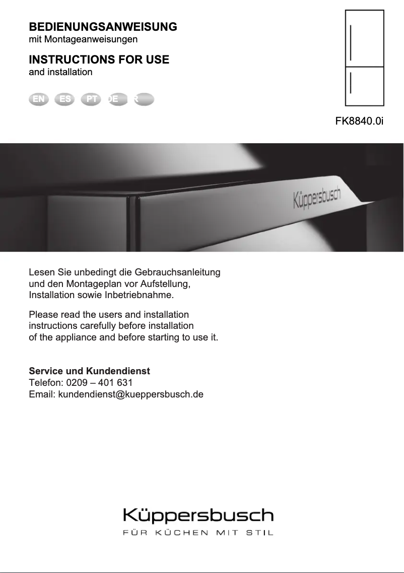 Image de la première page du manuel de l'appareil FK8840.0i