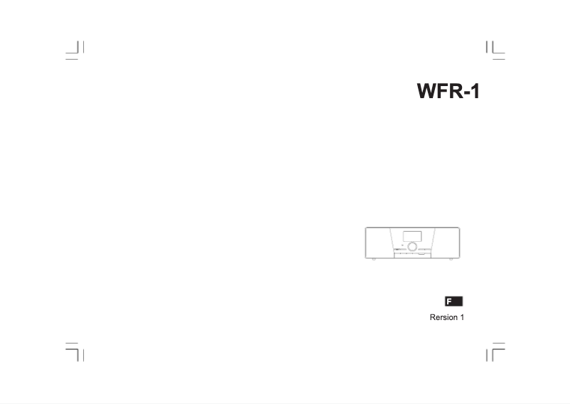 Image de la première page du manuel de l'appareil WFR-1