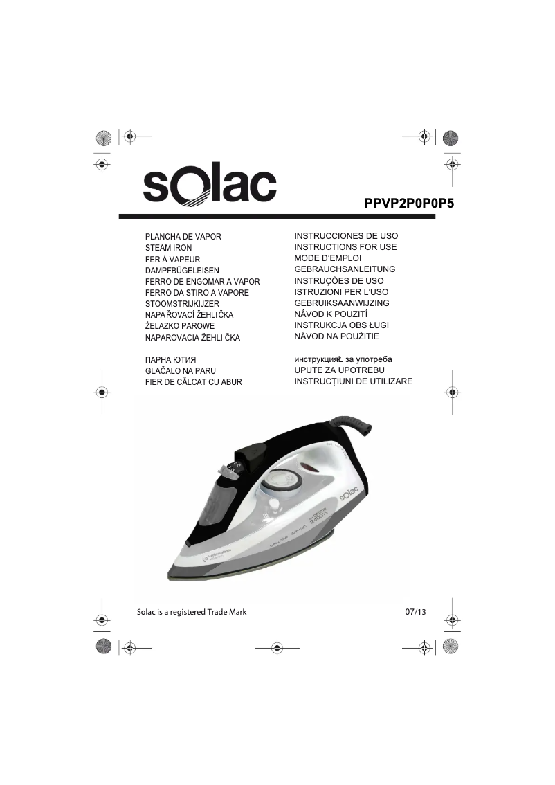 Page n°1 - Manuel utilisateur Solac PV2005