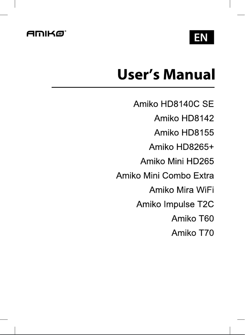 Page 1 de la notice Mode d'emploi Amiko HD8155 Wifi