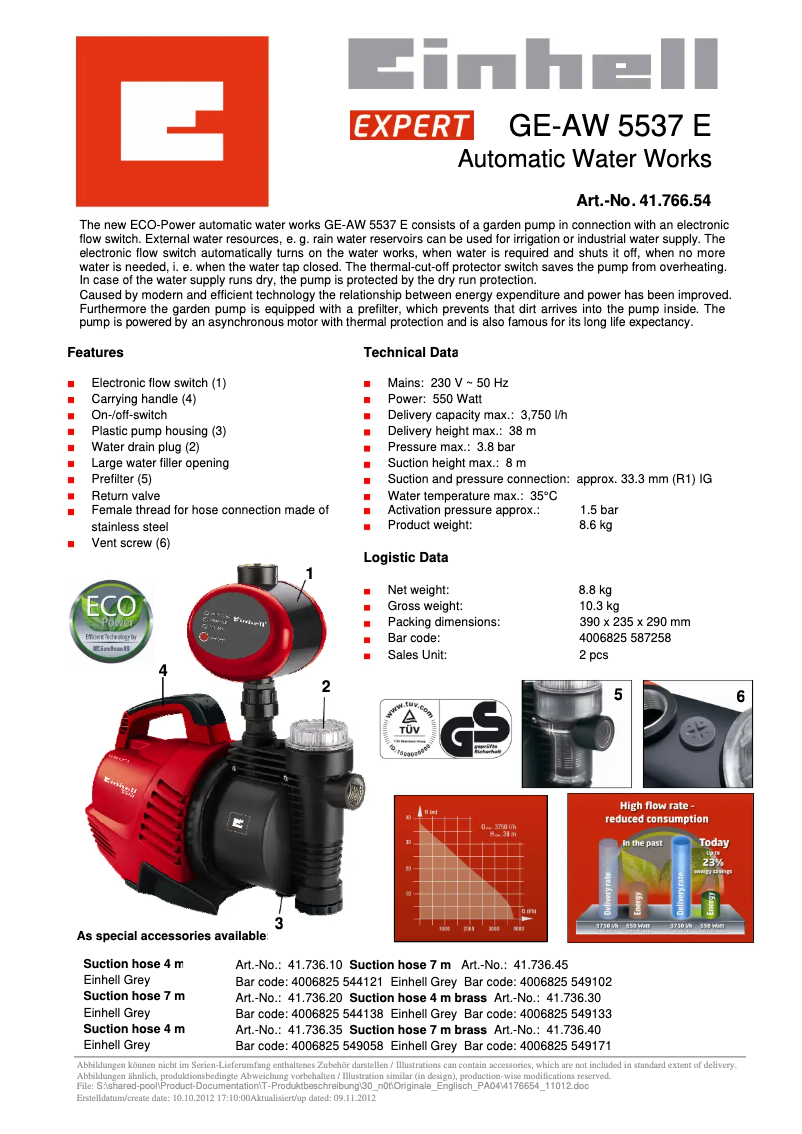 Imagen de la primera página del manual del dispositivo GE-AW 5537 E