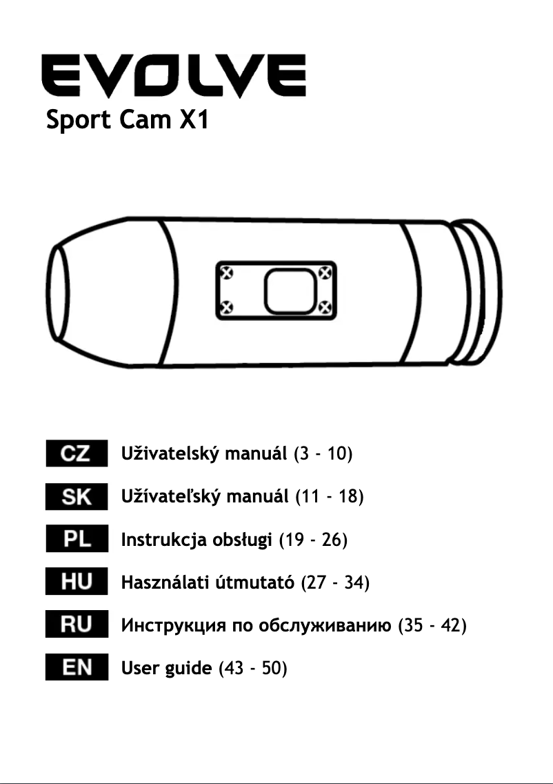 Page 1 de la notice Manuel utilisateur Evolveo SportCam X1