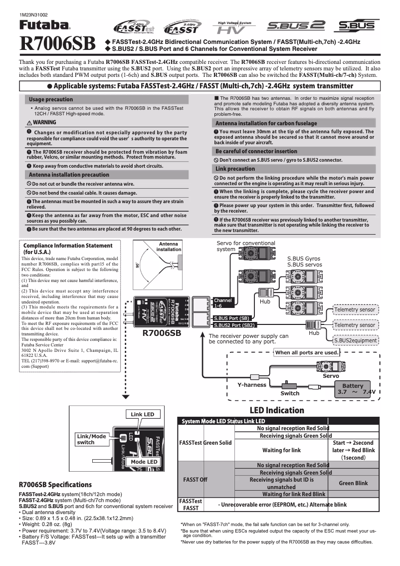 Image de la première page du manuel de l'appareil R7006SB
