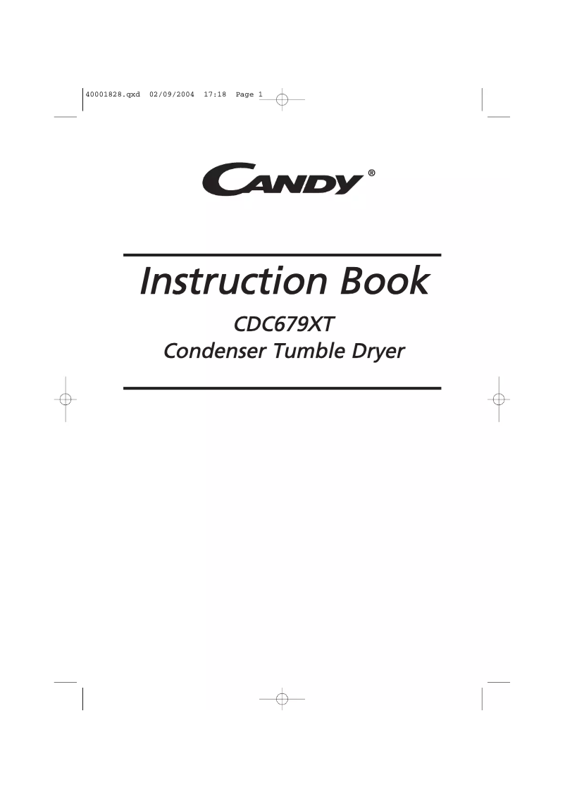 Page 1 de la notice Manuel utilisateur Candy CDC 679XT88