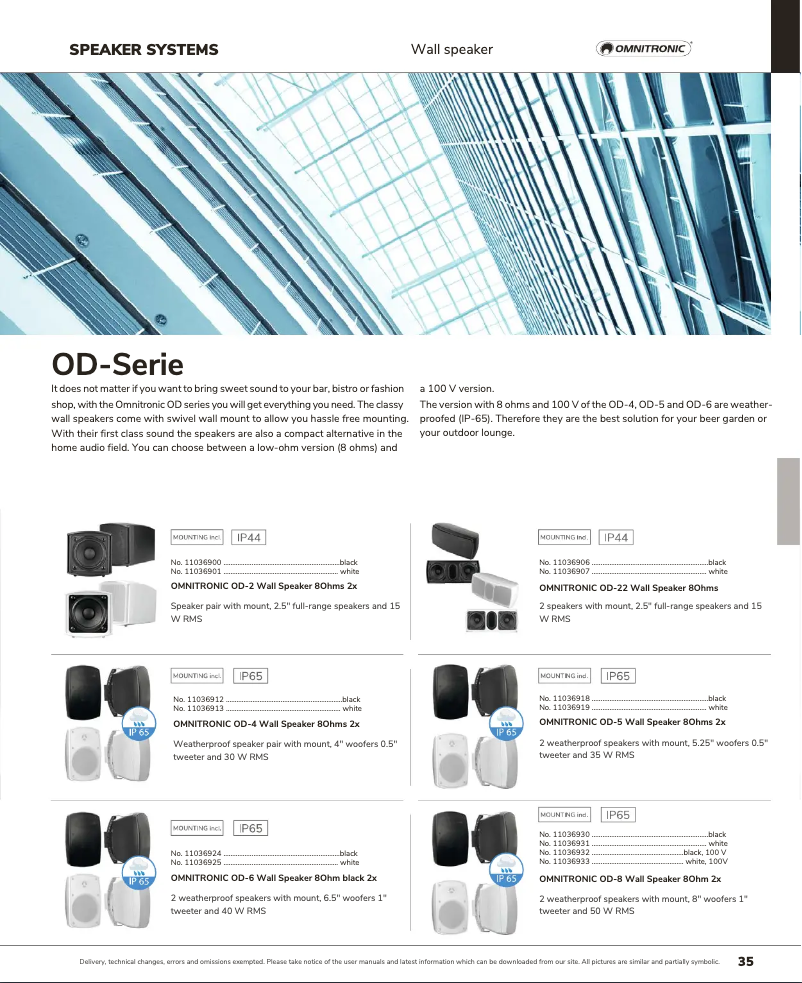 Página 1 del manual Catálogo Omnitronic OD-6