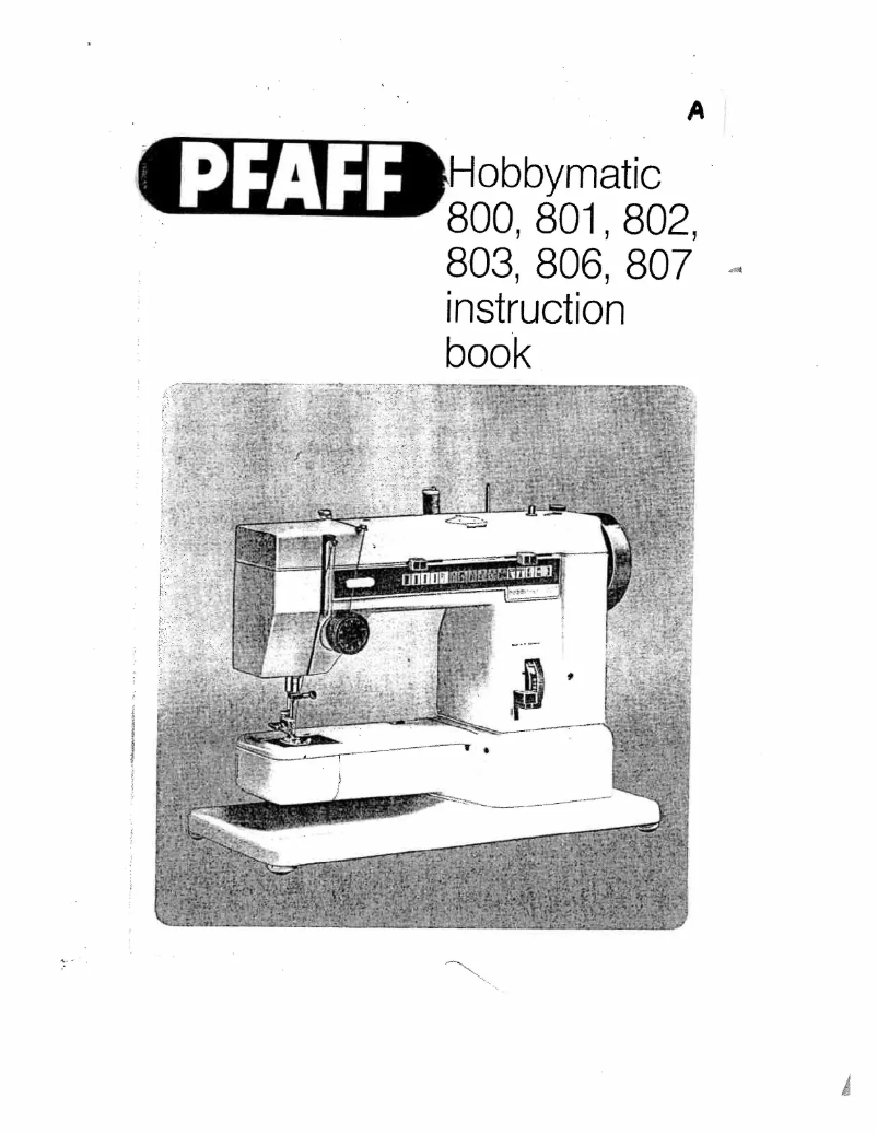 Page n°1 - Manuel utilisateur Pfaff Hobby 801