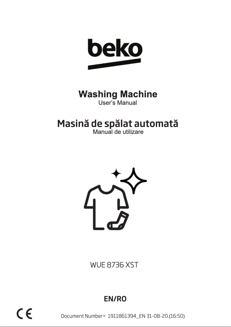 Image de la première page du manuel de l'appareil WUE8736XST
