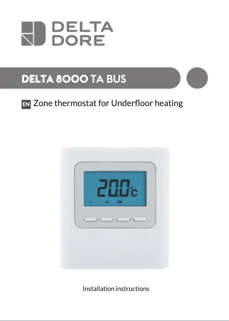 Page 1 de la notice Guide d'installation Delta Dore Delta 8000 TA BUS