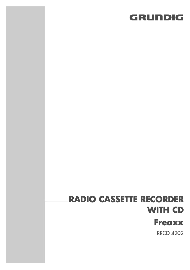 Page 1 de la notice Manuel utilisateur Grundig Freaxx 20 RRCD 4202