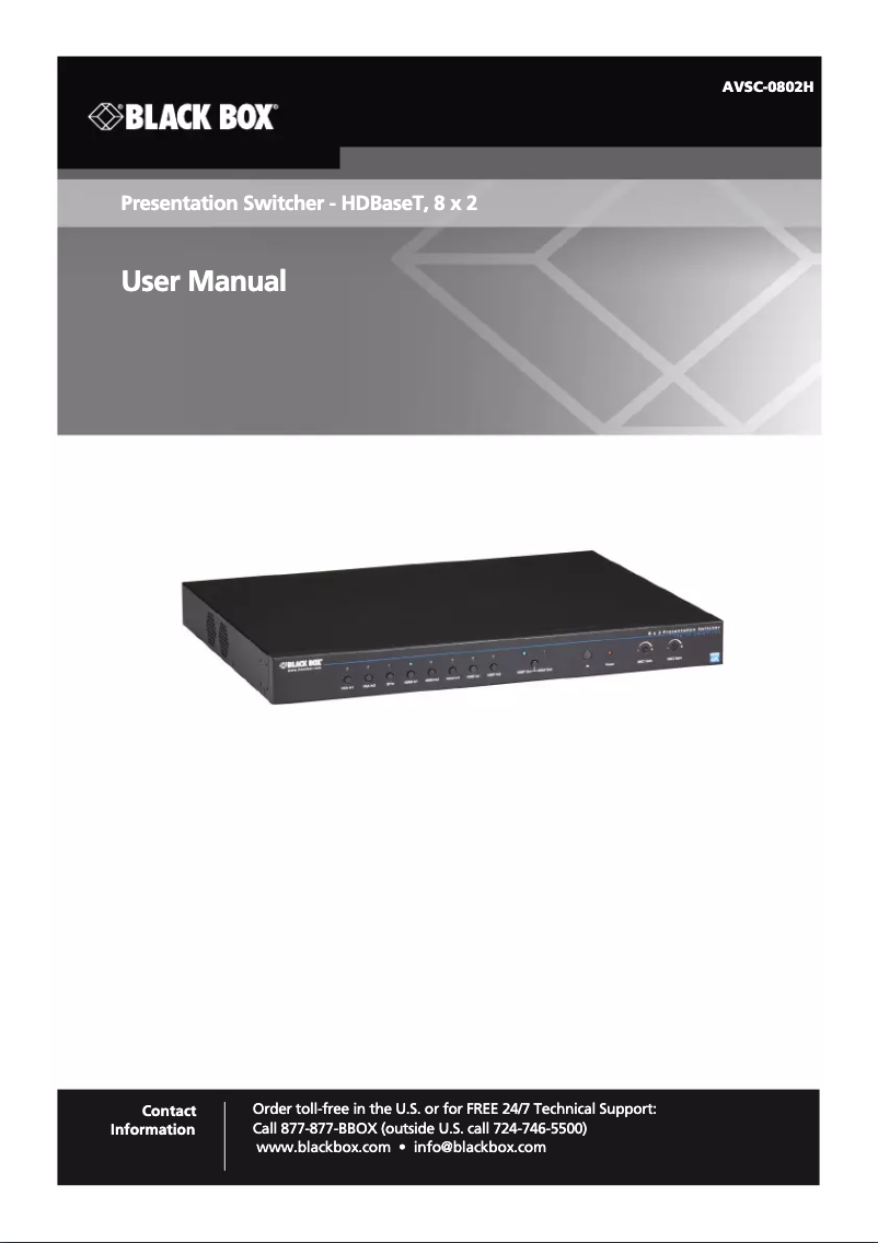 Page n°1 - Manuel utilisateur Black Box AVSC-0802H