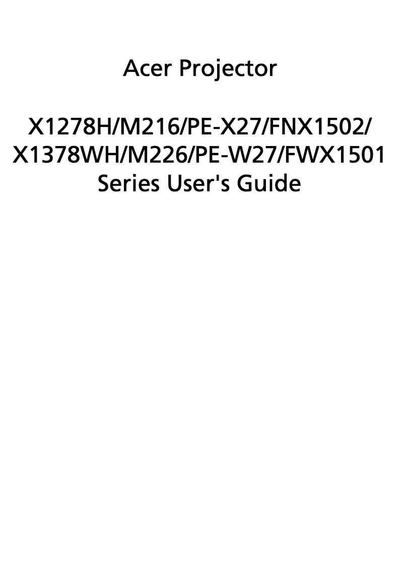 Page 1 de la notice Manuel utilisateur Acer Essential X1278H