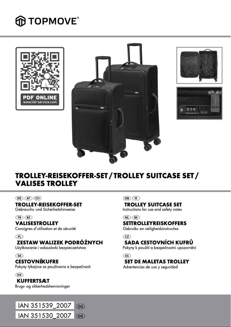 Page 1 de la notice Manuel utilisateur Topmove IAN 311625