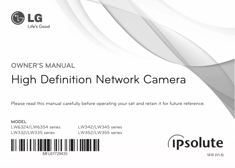 Page 1 of the manual User Manual LG LW355-F