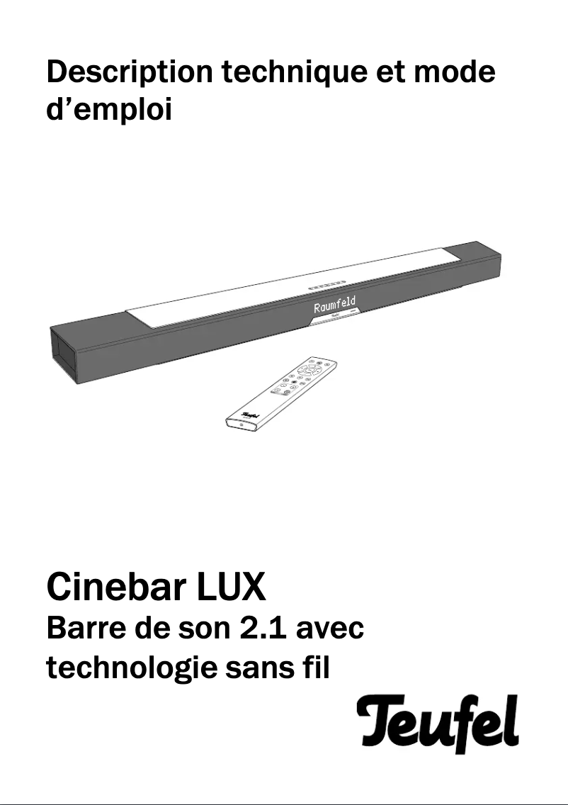 Page 1 de la notice Manuel utilisateur Teufel Cinebar Lux Ambition