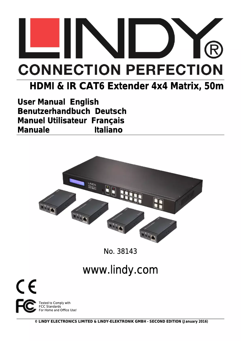 Page 1 de la notice Manuel utilisateur Lindy 38143