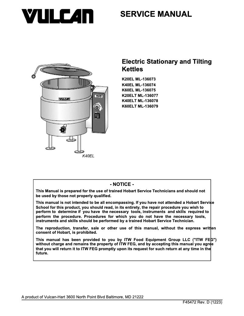 Page 1 of the manual User Manual Vulcan K60EL