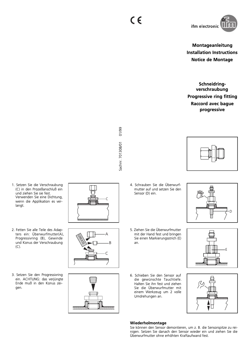 Page 1 de la notice Manuel utilisateur IFM E30049
