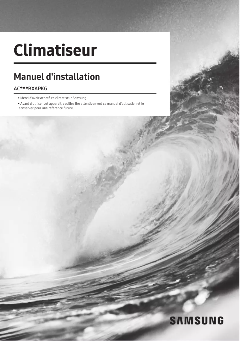 Page 1 de la notice Manuel utilisateur Samsung AC026BXAPKG