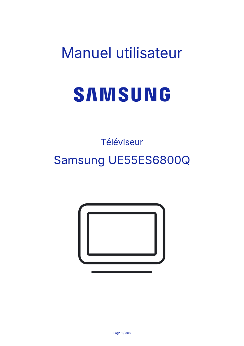 Page n°1 - Manuel utilisateur Samsung UE55ES6800Q