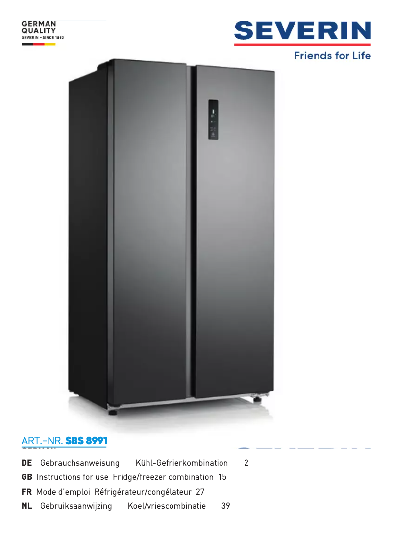 Página 1 del manual Manual de usuario Severin SBS 8991