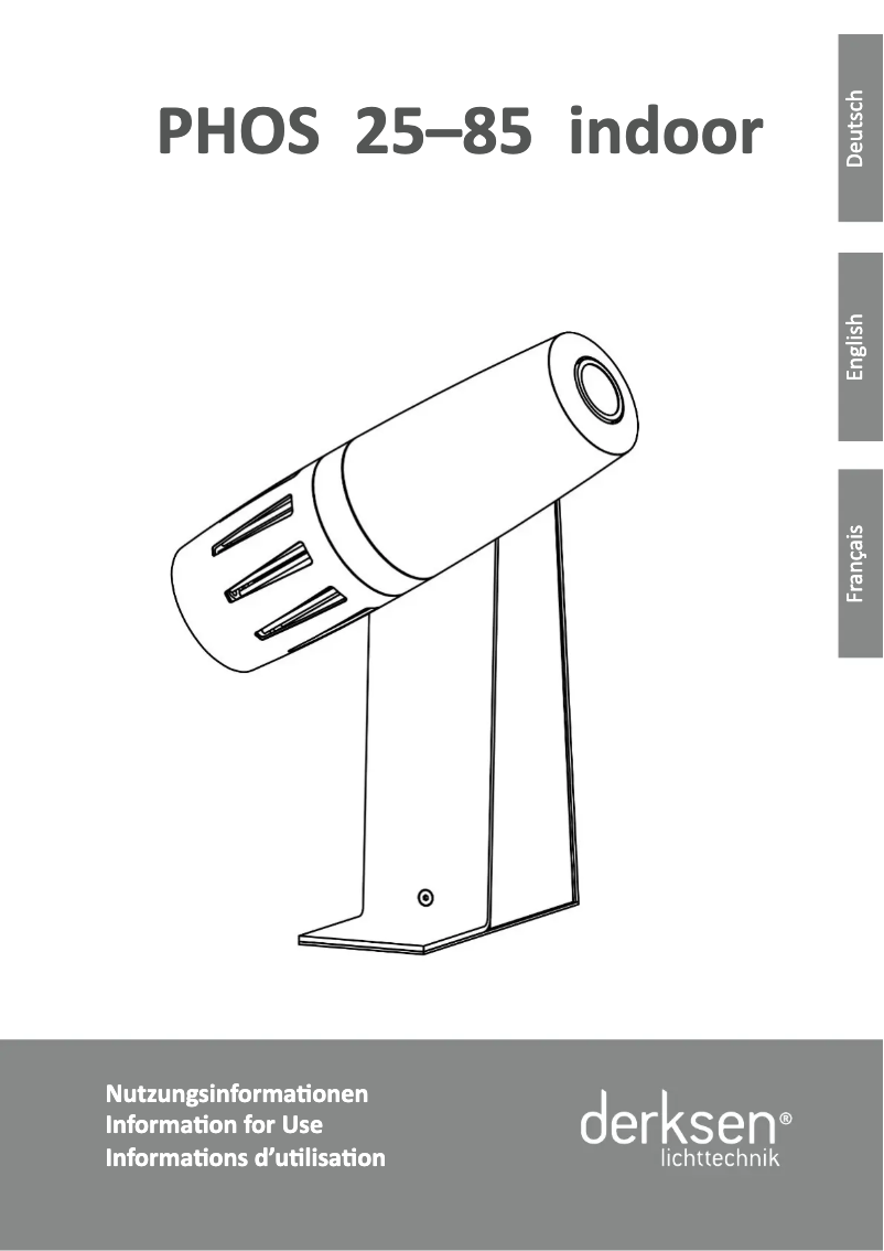 Page n°1 - Manuel utilisateur Derksen PHOS 85 indoor