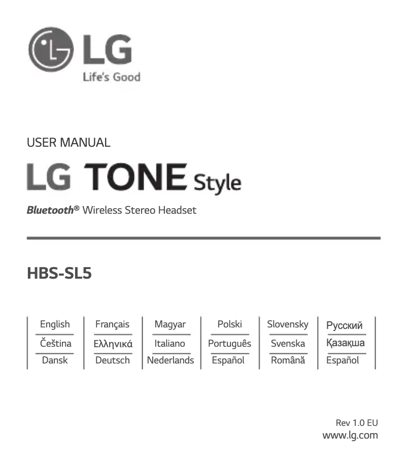 Página 1 del manual Manual de usuario LG TONE Style SL5