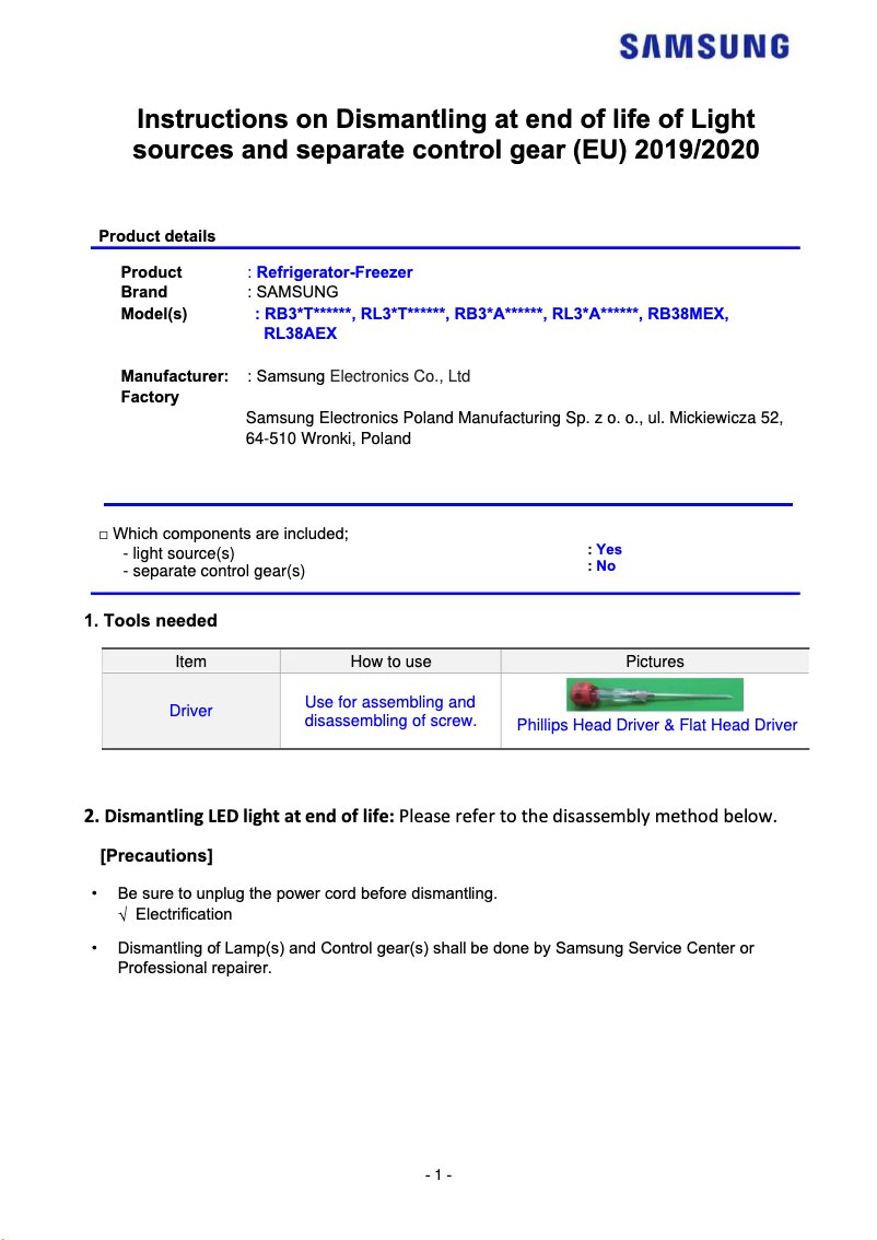 Page n°1 - Manuel utilisateur Samsung RB34T601FWW