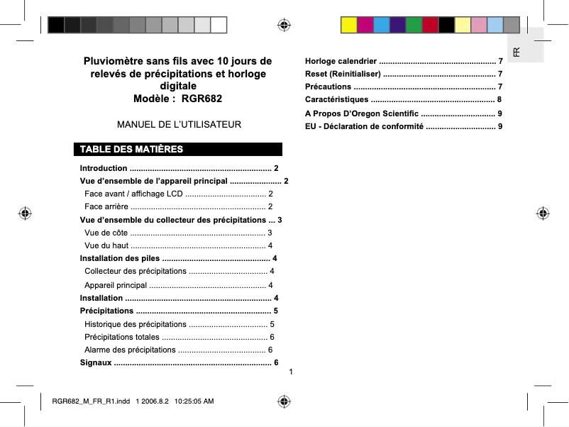 Image de la première page du manuel de l'appareil RGR682