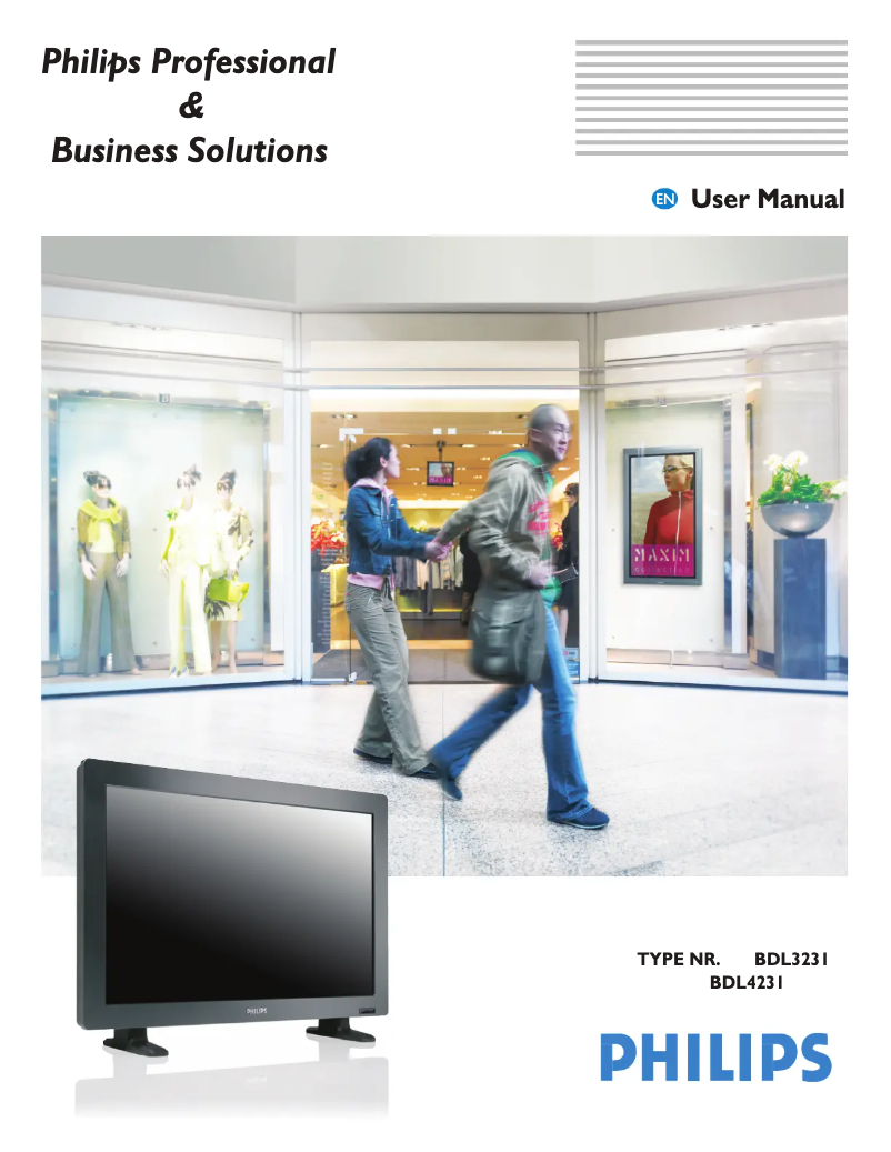 Page n°1 - Manuel utilisateur Philips BDL3231C