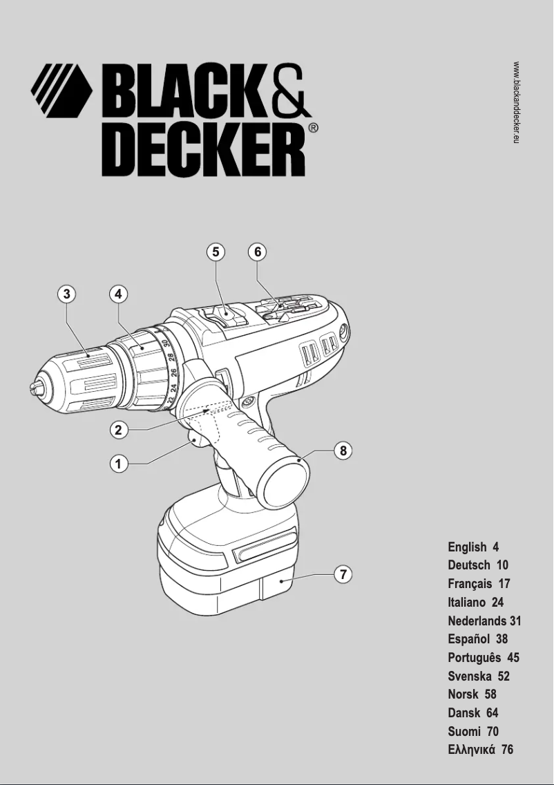 Page n°1 - Manuel utilisateur Black & Decker HP188F3