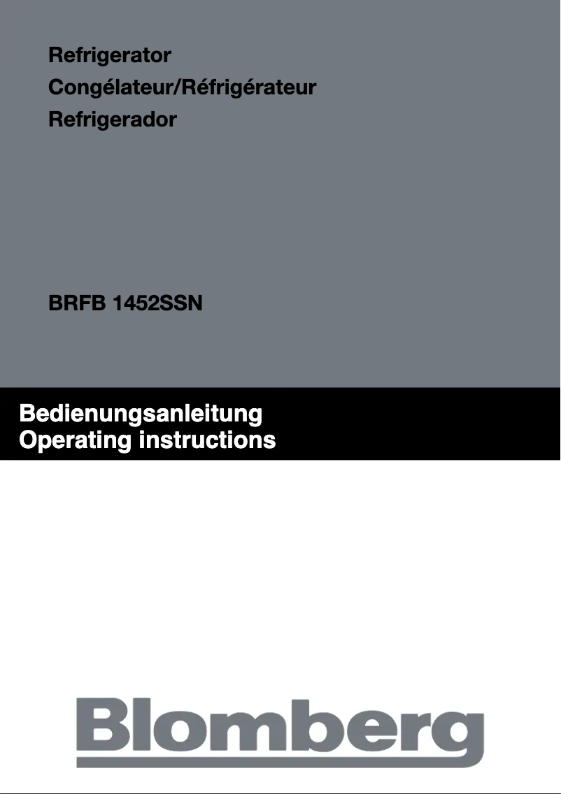 Page n°1 - Manuel utilisateur Blomberg BRFB 1452 SSN