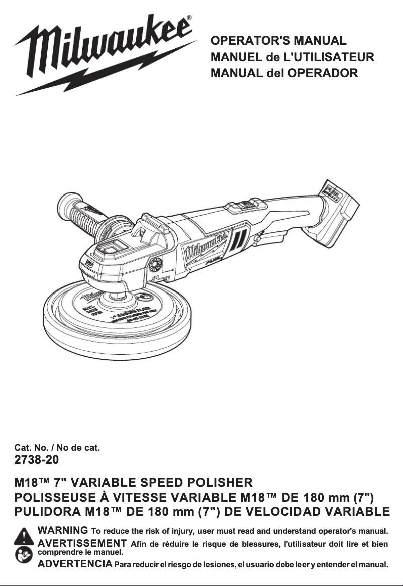 Página 1 del manual Manual de usuario Milwaukee M18 Fuel 2738-22