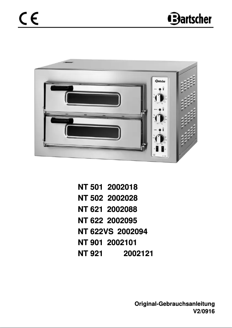 Página 1 del manual Manual de usuario Bartscher NT 921