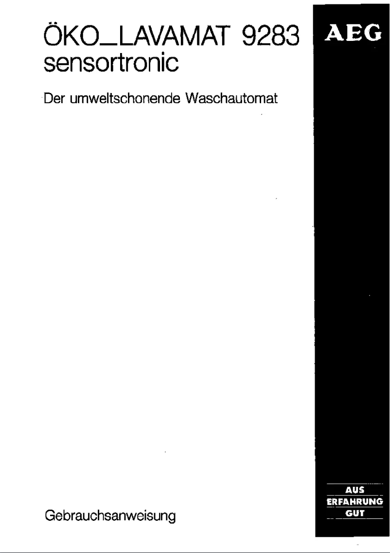 Image de la première page du manuel de l'appareil Lavamat 9283