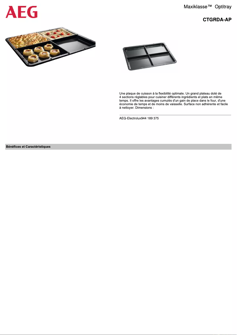 Image de la première page du manuel de l'appareil CTGRDA-AP