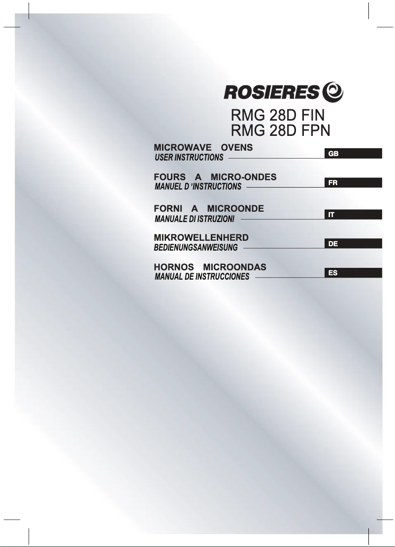 Page 1 de la notice Manuel utilisateur Rosieres RMOK 82IN