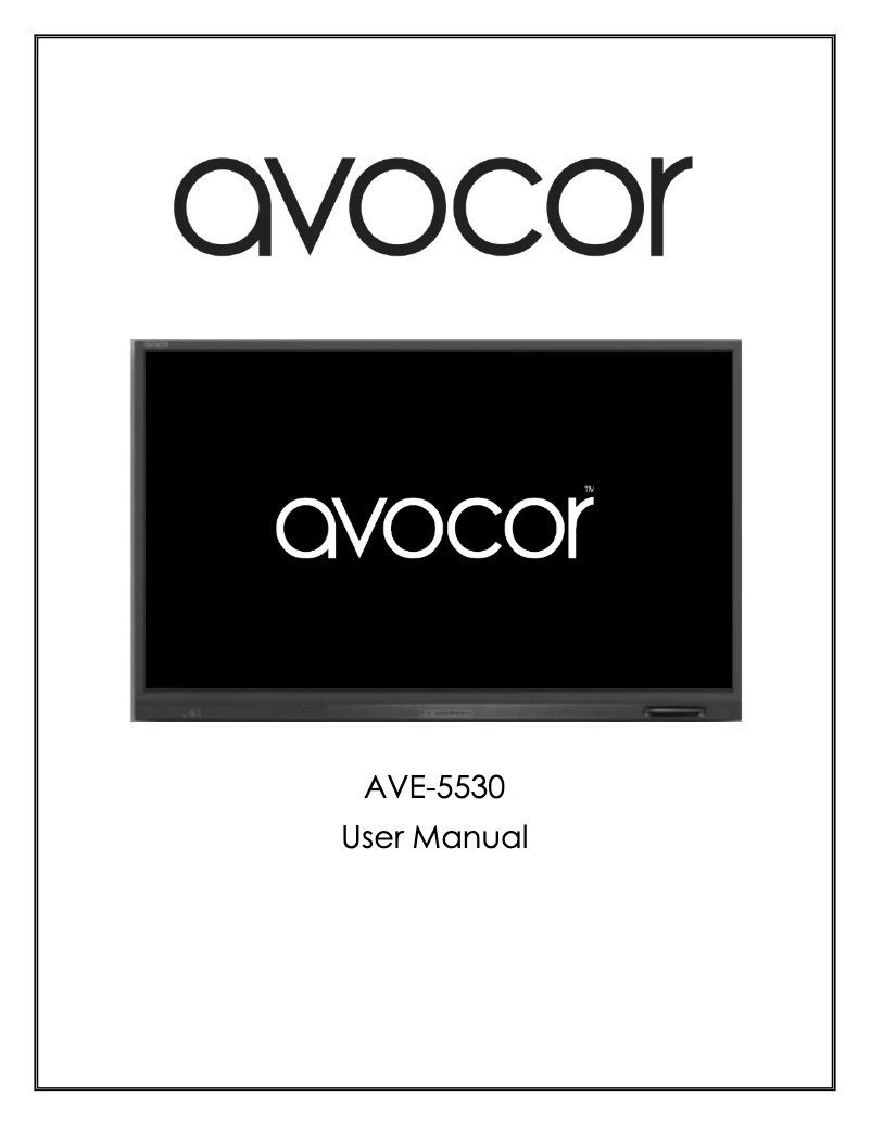 Image de la première page du manuel de l'appareil AVE-5530