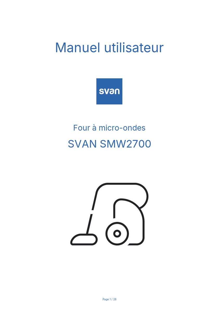 Page n°1 - Manuel utilisateur SVAN SMW2700