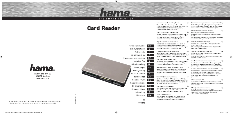 Page n°1 - Manuel utilisateur Hama 00054543