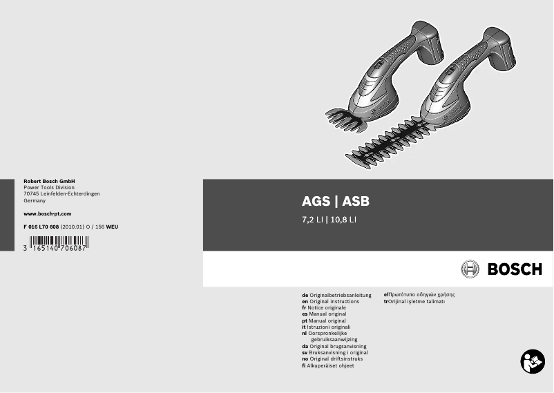 Image de la première page du manuel de l'appareil AGS 7,2 LI