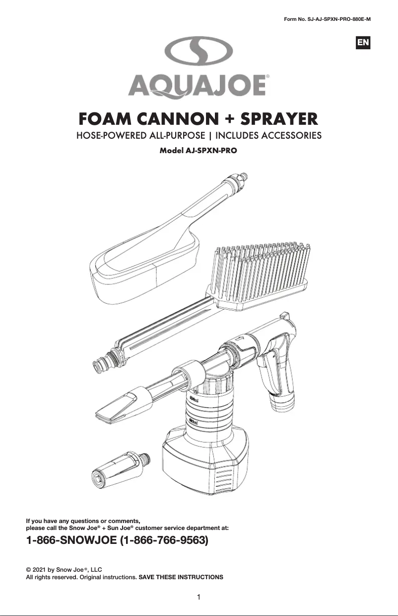 Página 1 del manual Manual de usuario Aqua Joe AJ-SPXN