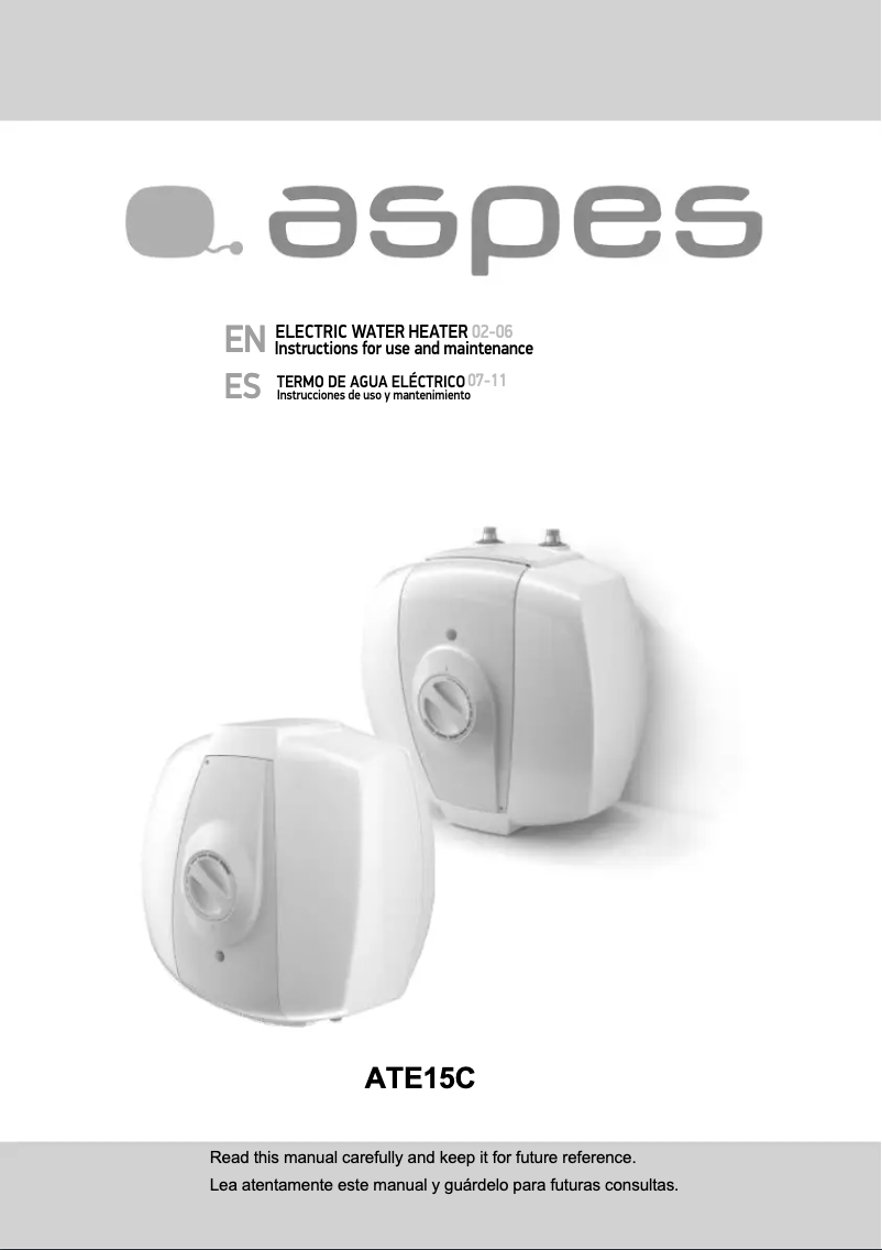 Image de la première page du manuel de l'appareil ATE15C