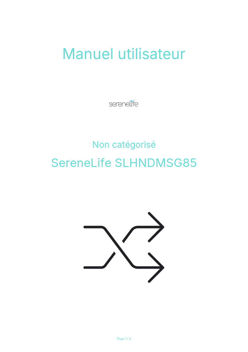 Image de la première page du manuel de l'appareil SLHNDMSG85