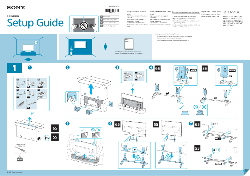 Page n°1 - Guide d'installation Sony KD-55X700E