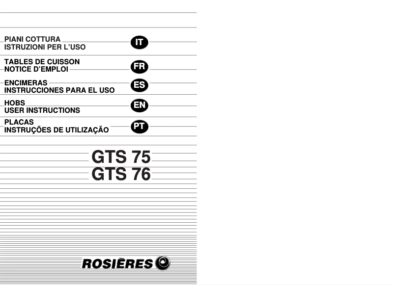 Page 1 de la notice Manuel utilisateur Rosieres GTS 75/1 IN