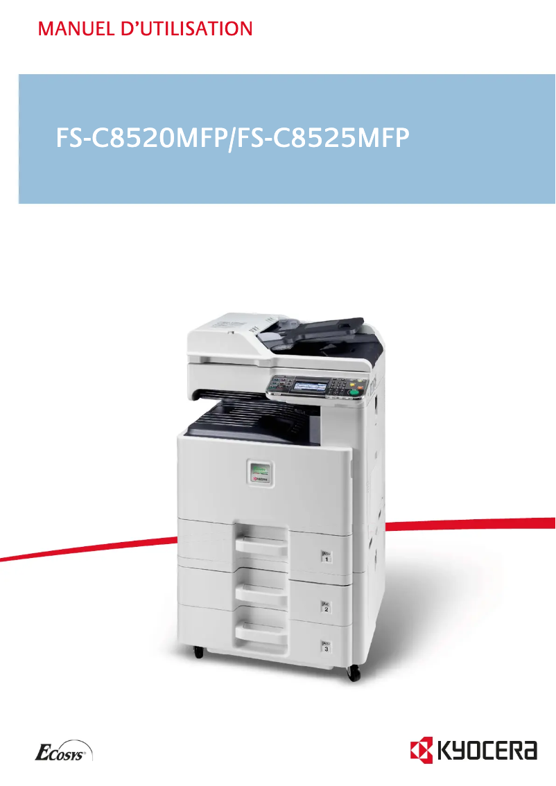 Image de la première page du manuel de l'appareil FS-C8525MFP