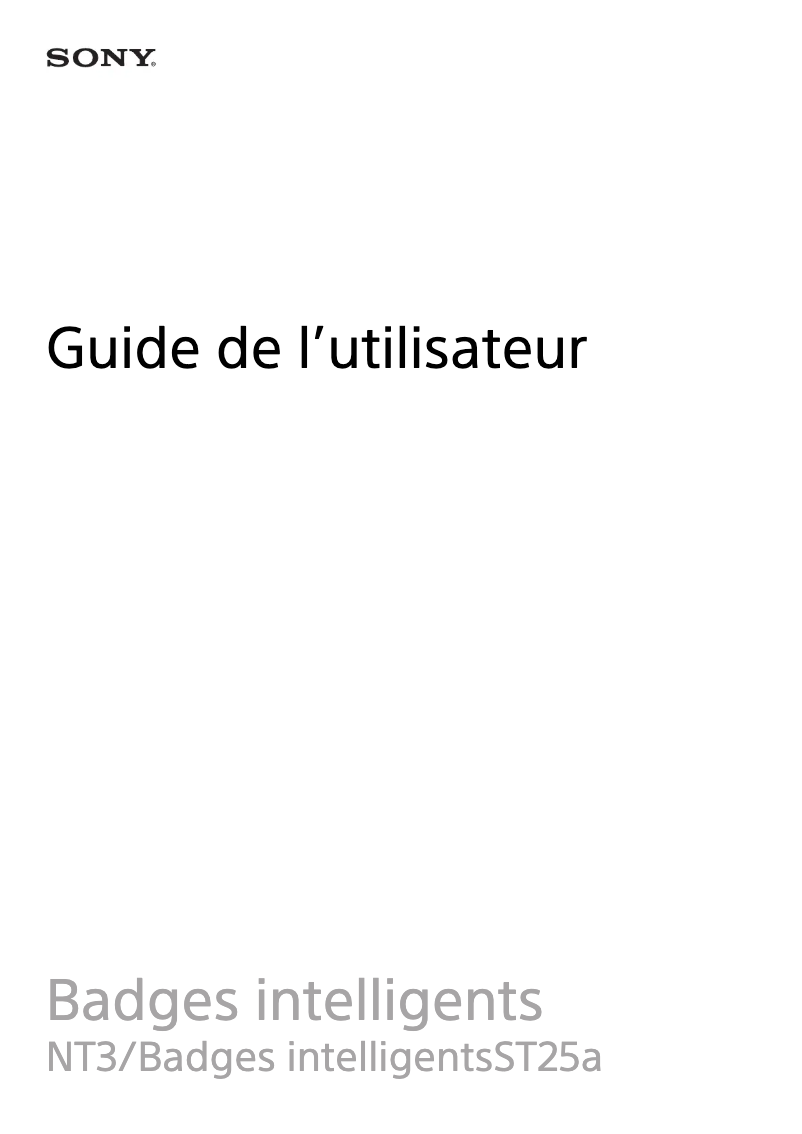 Página 1 del manual Manual de usuario Sony NT3