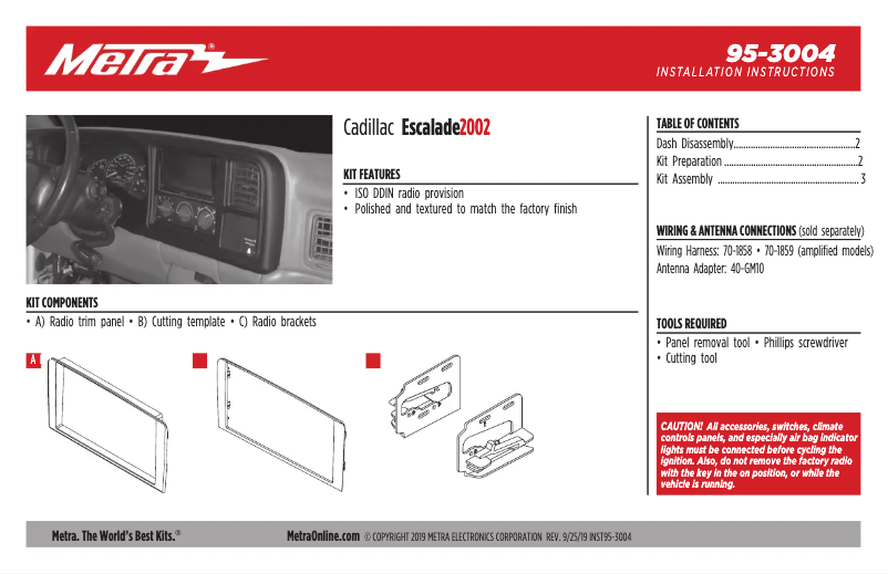 Página 1 del manual Manual de usuario Metra 95-3004