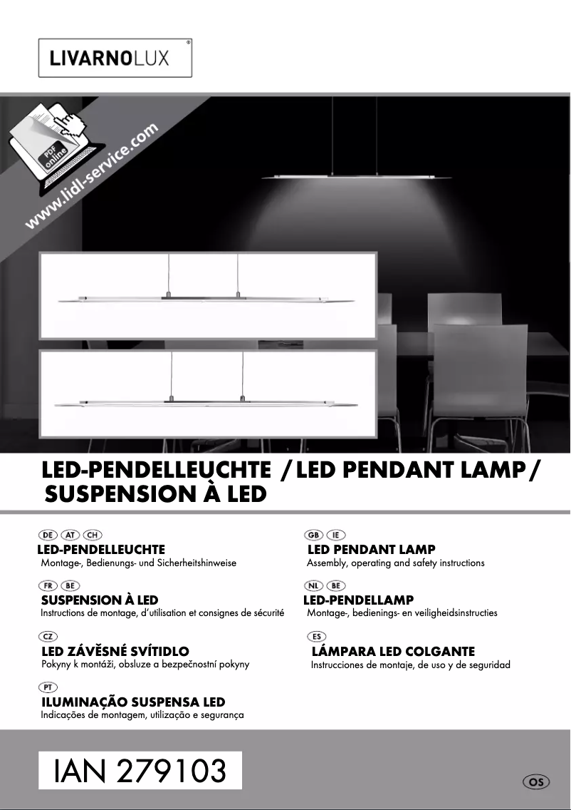 Page 1 de la notice Manuel utilisateur Livarno Lux IAN 279103